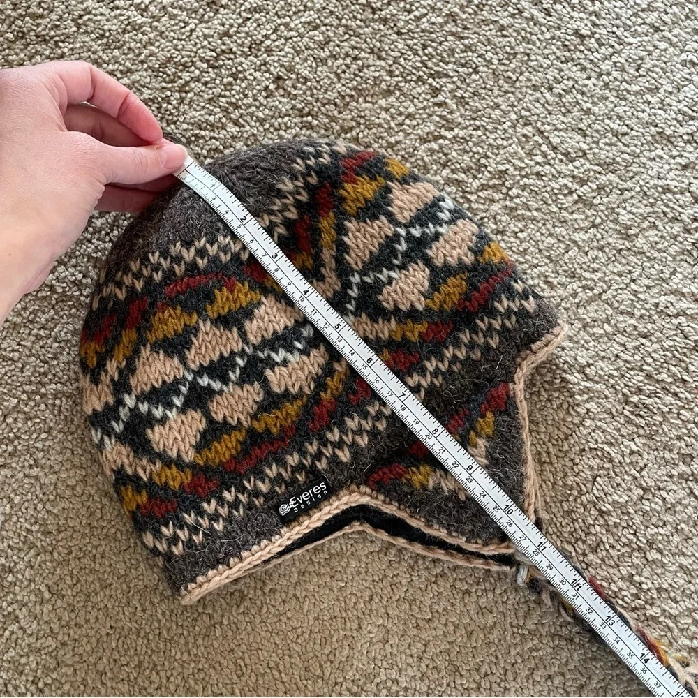 Wool Nordic Design Everest Earflap Knit Hat - Multicolor Pattern Hygge Scandi